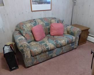 Loveseat, side table