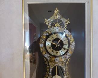 Vintage L. Kersch Pendulum Collage Wall Clock