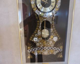 Vintage L. Kersch Pendulum Collage Wall Clock