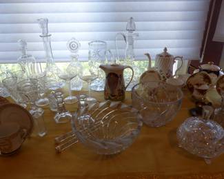 Bric-a-brac, cups & saucers, crystal