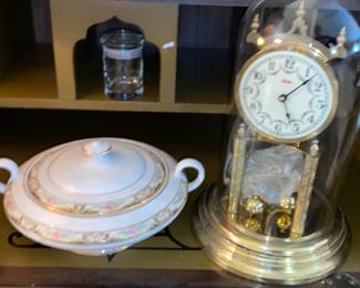 Floral soup tureen - anniversary clock