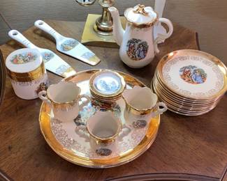 Sabin dessert set with 22k gold gilding 