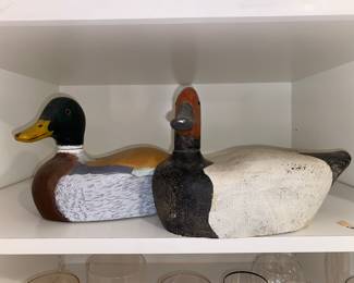 Carved vintage wooden duck decoys 