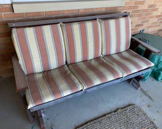 Redwood 2 seat glider with cushions 