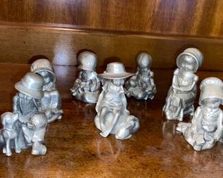 Pewter Holly Hobbie figures 