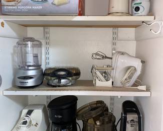 Coffee pot, grinder, food processor, can opener, mixer and more 