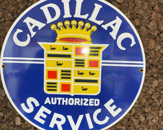 Metal Cadillac sign