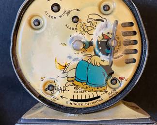 Back of Popeye alarm clock 