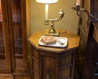Octagonal end table with storage 