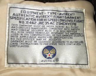 Air Force Bomber jacket label