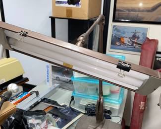 Adjustable vintage metal draftsman’s lamp