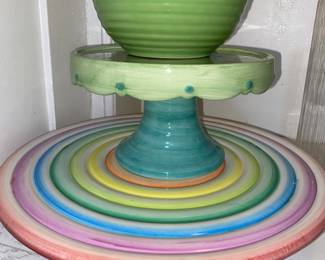 Pastel serving pieces 