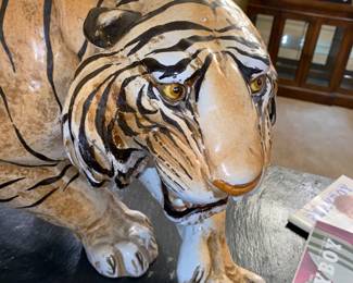 Close up of ceramic lion 