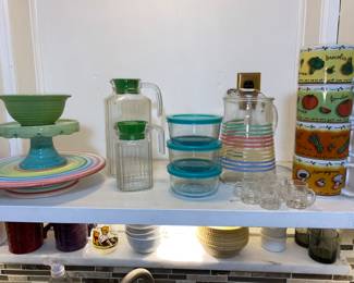 Kitchen storage, pitcher,mugs and more