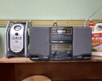Air compressor and boom box