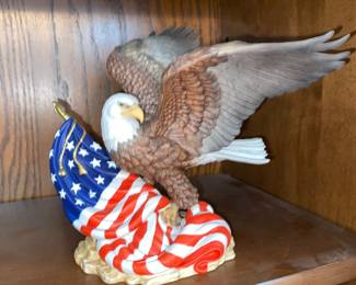 Bald Eagle with American flag statue
