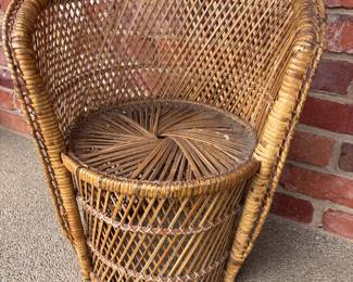 vintage child's rattan chair