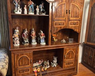 solid wood entertainment center. Lights up!