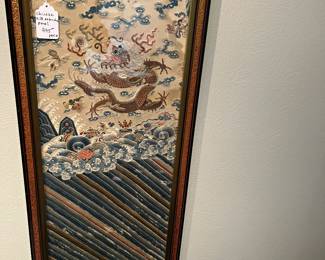Asian silk embroidered panels