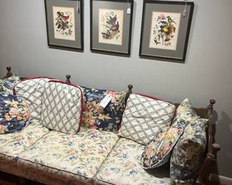 Vintage prints and vintage sofa / daybed