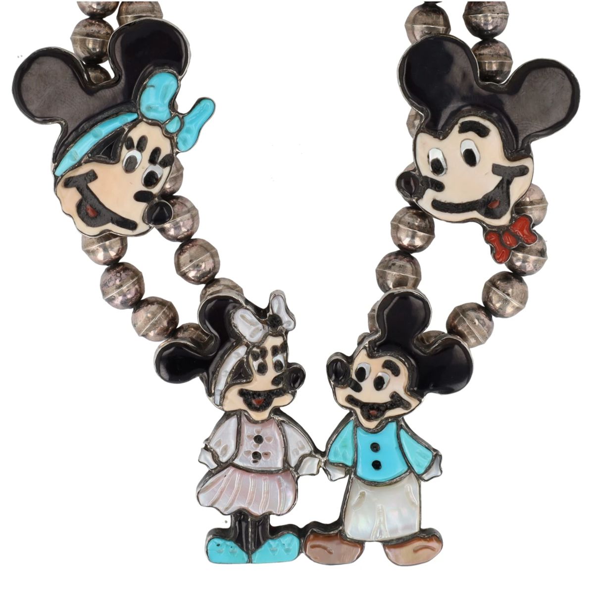 Andrea Lonjose Zuni Zunitoon Disney Inlay Sterling Necklace