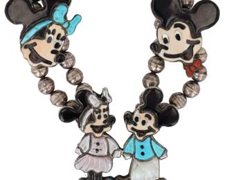 Andrea Lonjose Zuni Zunitoon Disney Inlay Sterling Necklace