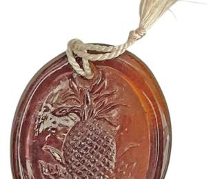 Vintage Amber Pressed Glass 