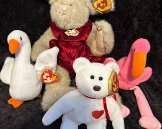 ty Beanie Baby Rabbit Goose Duck Flamingo Bear Red Heart