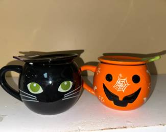 Temptations Halloween Mug Black Cat Pumpkin
