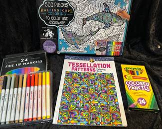 Art Supplies - Coloring Book, Pencils, Markers