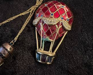 Hot Air Balloon Pin Brooch Vintage Jewelry