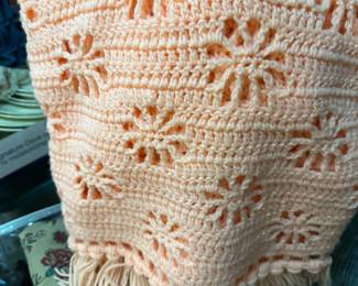 Vintage Crocheted Afghan Blanket