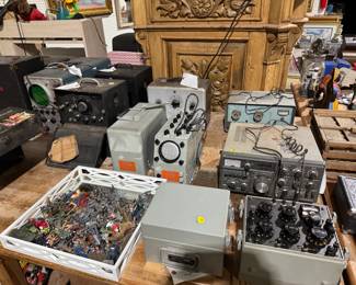 President Obama collectibles, Black Americana, vintage tin & die-cast cars, sofas, NIB items, unique board games selection several with local ties, working antique home roller organ, Edison phonograph rolls, antique stoneware Jones Boston, Mass and others, Depression etched punch bowl, advertising, Chilmark pewter sculptures, electronics and tubes, RCA, Oscilloscope, Simpson meters, sofas, loveseats, leather chair