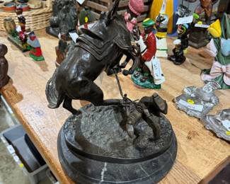 bronze statue Falling Rider by C M Russell