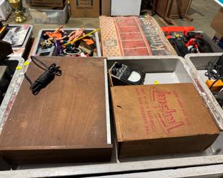 President Obama collectibles, Black Americana, vintage tin & die-cast cars, sofas, NIB items, unique board games selection several with local ties, working antique home roller organ, Edison phonograph rolls, antique stoneware Jones Boston, Mass and others, Depression etched punch bowl, advertising, Chilmark pewter sculptures, electronics and tubes, RCA, Oscilloscope, Simpson meters, sofas, loveseats, leather chair