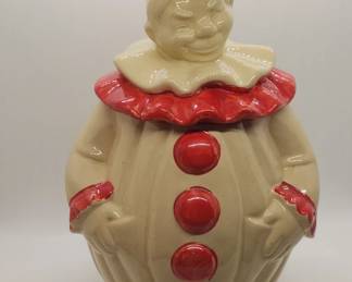 1940s American Art Cold Paint Clown Cookie Jar 