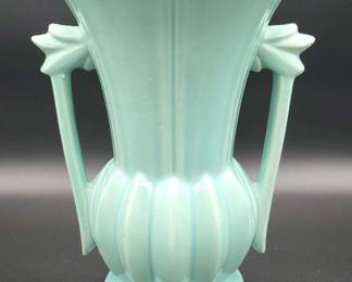008 Mccoy Double trophy Flower Vase  Blue