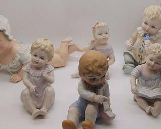 Vintage Porcelain piano Baby Statues Lot Of 6 