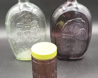 Colored Glass Bottles Purple And Clear