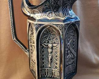 Vintage Stations Of The Cross Pitcher, 15 High