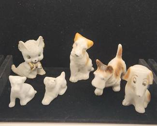 Vintage Animals Lot Of 6  5 Dogs 1 Cat