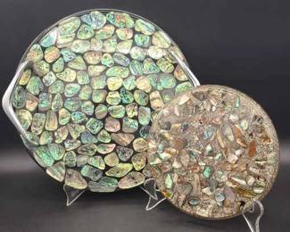 Abalone Shell Serving Tray And Trevite Hot Plate