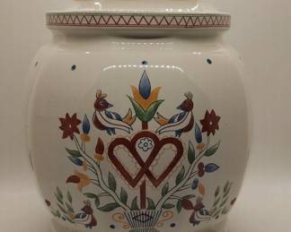 Country Cottage Folk Art Cookie Jar