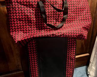 Red Houndstooth Luggage 