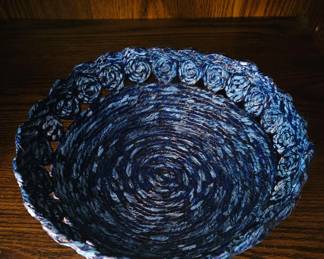 Blue Woven Basket 
