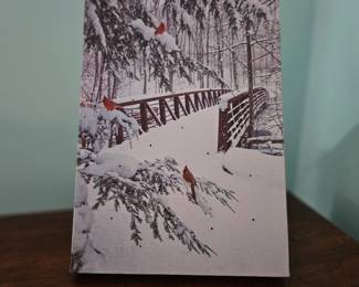 Light Up Cardinal in Snow Artwork 