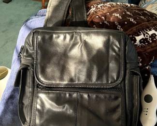 Black Wilson's Leather Messenger Bag 