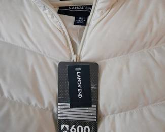 Land's End White Puffer Vest- Brand New 