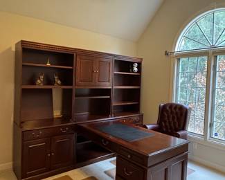 Peninsula Desk with Bookcase Suite