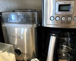 Cuisinart ice cream maker, coffee maker, immersion blender
